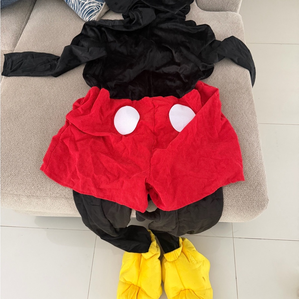 Adult S/M Mickey Mouse Costume - Red, Black, Yellow